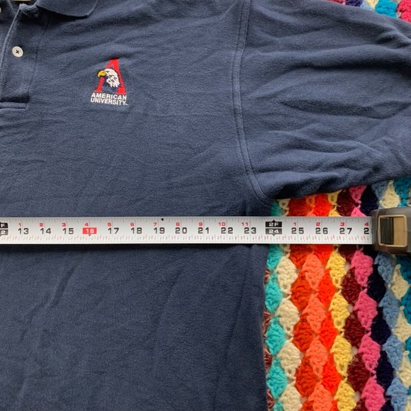 Vintage 90s American University Embroidery Eagle Logo Short Sleeve Polo … - Picture 8 of 12
